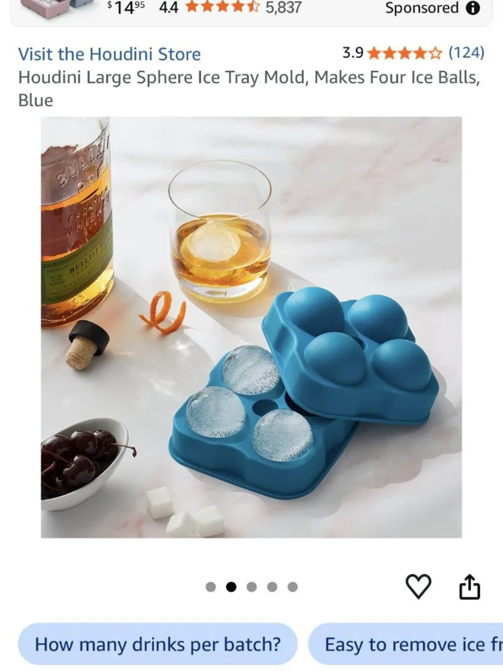 Houdini by Rabbit Ice Sphere Tray-blue NEW